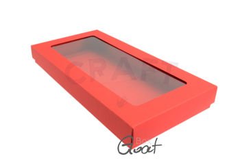 Pudełko na kartkę DL czerwone niskie prostokąt GoatBox