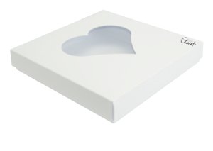 Pudełko na kartkę białe niskie serce GoatBox