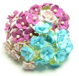 Niebieskie fioletowe różowe sweetheart'y 50 szt