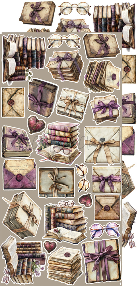 Plum & Caramel - zestaw dodatków Mix 15x30cm