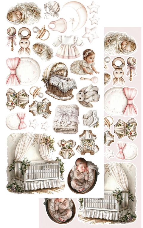 The Baby - zestaw dodatków dla dziewczynki 15x30cm