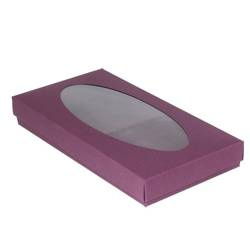 Pudełko na kartkę DL śliwkowe niskie owal GoatBox