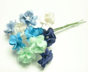 Kwiaty Filipinki -  mix -białe, miętowe, błekitne, granatowe  10szt