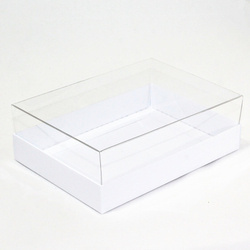 Pudełko na kartkę A6 białe z przezroczystym wieczkiem GoatBox