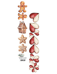 Wonderful Christmas Time - paseczek serduszka/pierniczki 6x30cm