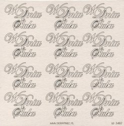 W Dniu Ślubu 12 napisów 3x4cm tekturka