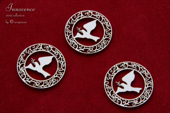 Chrzest gołąb mały 02 3szt