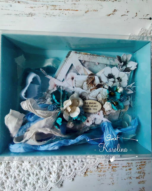 Pudełko prostokątne z przezroczystym wiekiem 16x21x4cm błękitne  GoatBox