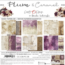 Plum & Caramel - zestaw papierów bazowych 20x20cm