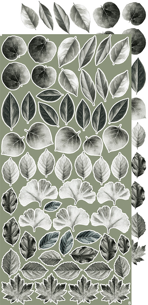 CREATIVE EXTRAS - MIX 04 - ALL LEAVES - zestaw dodatków 15x30cm