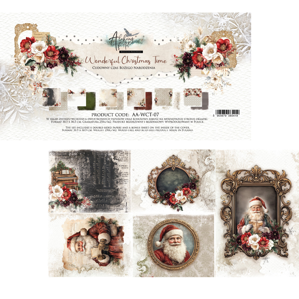 Wonderful christmas Time - zestaw papierów 30x30cm