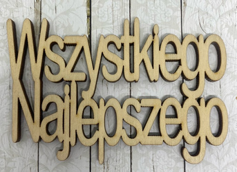 Wszystkiego najlepszego - napis ze sklejki