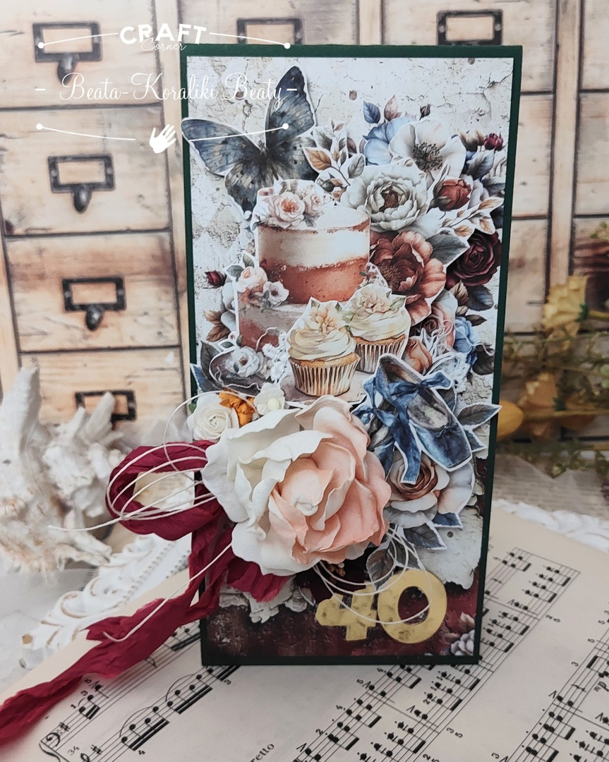 Baza kartki DL 9,9x21cm ciemnozielona GoatBox