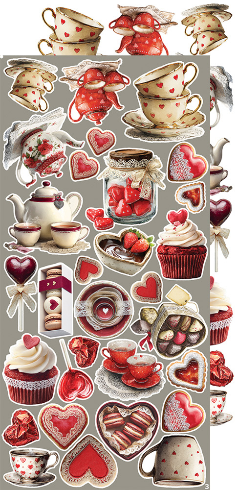 CREATIVE EXTRAS IN LOVE - 01 zestaw dodatków 15x30cm