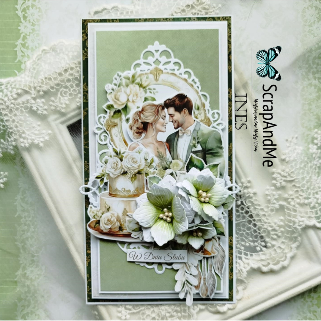 Arkusz do wycinania White Roses Wedding 8