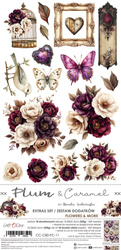 Plum & Caramel - zestaw dodatków Flowers 15x30cm
