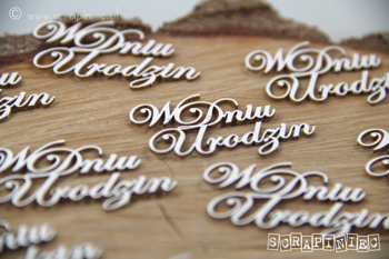 W Dniu Urodzin zestaw słów połączonych tekturka