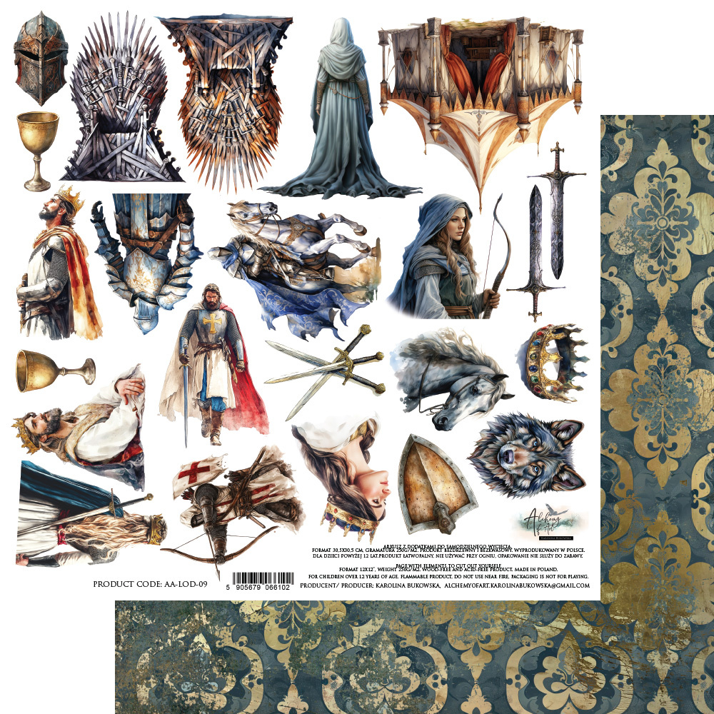 The Legends of the Dragons - arkusz do wycinania Rycerze 30x30cm