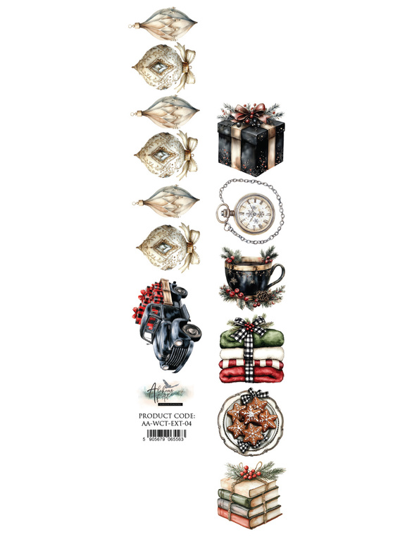 Wonderful Christmas Time - paseczek bombki/upominki 6x30cm