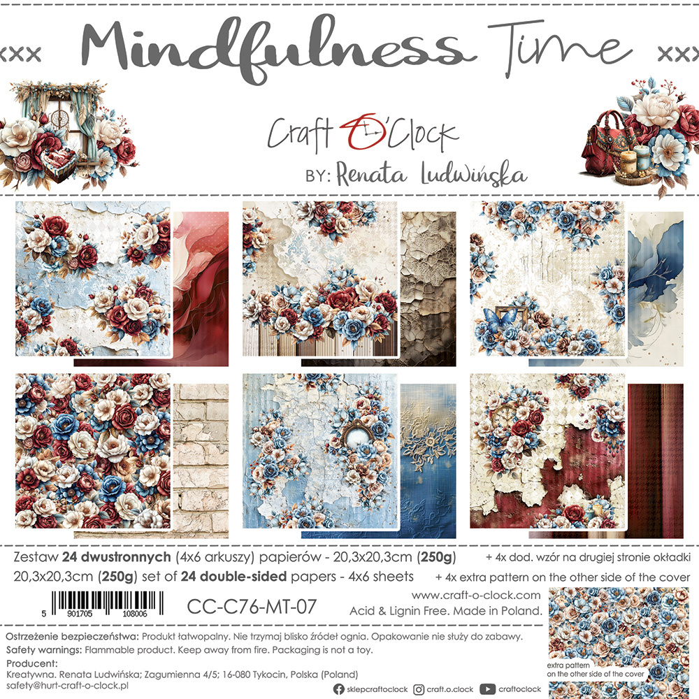 Mindfulness Time - zestaw papierów 20x20cm