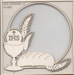 Tatting Communion - dwuwarstwowa okrągła ramka