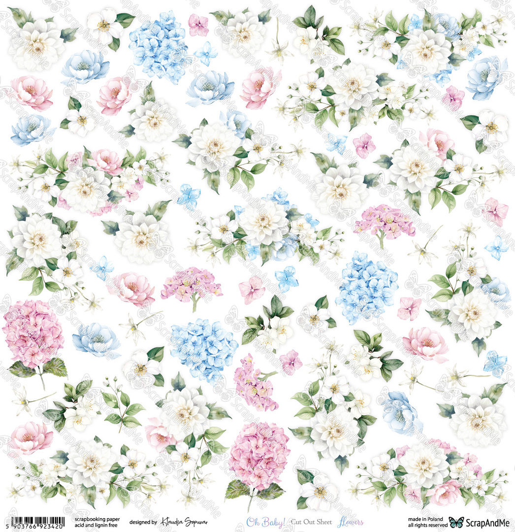 Arkusz do wycinania Oh, Baby Flowers