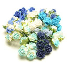 Niebieskie róże otwarte mix kolorów