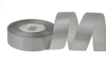 Tasiemka wstążka srebrna ICE atłasowa 1m szer 2,5cm satynowa