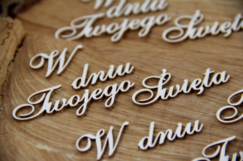 W Dniu Twojego Święta zestaw 6 napisów tekturka