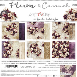 Plum & Caramel - zestaw papierów 20x20cm