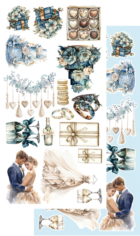 In Shades of Blue - zestaw dodatków 15x30cm
