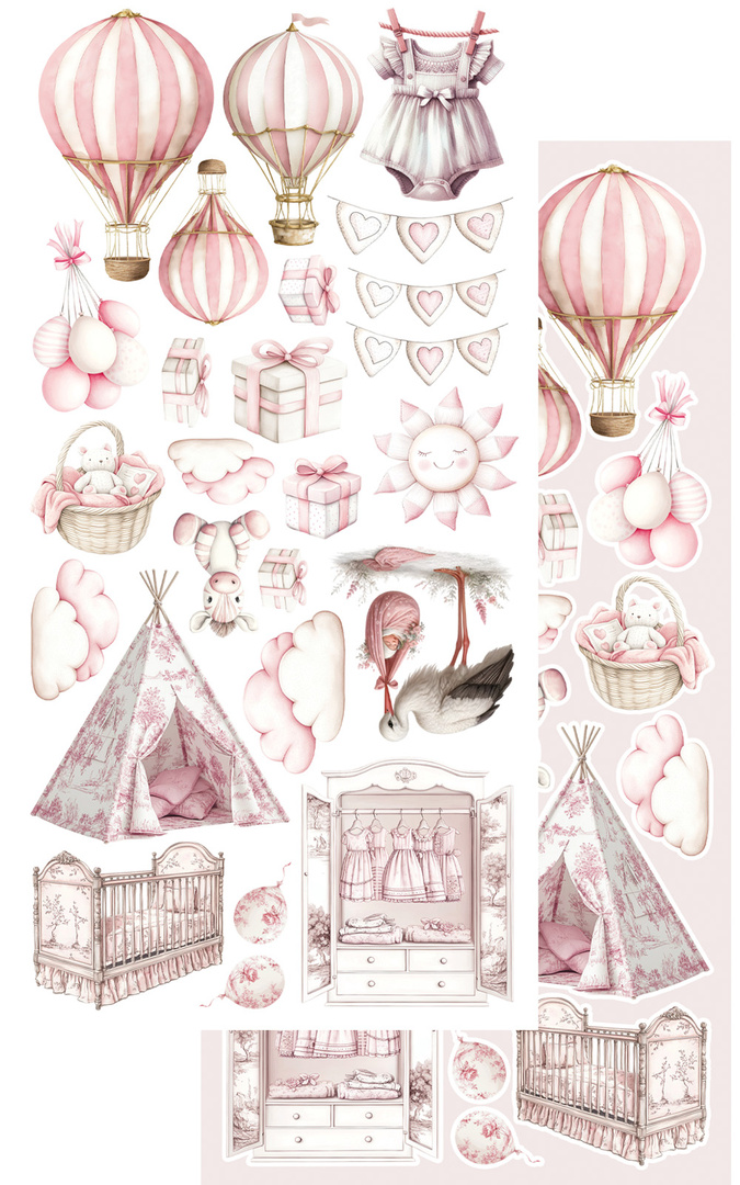 The Baby - zestaw dodatków dla dziewczynki 15x30cm