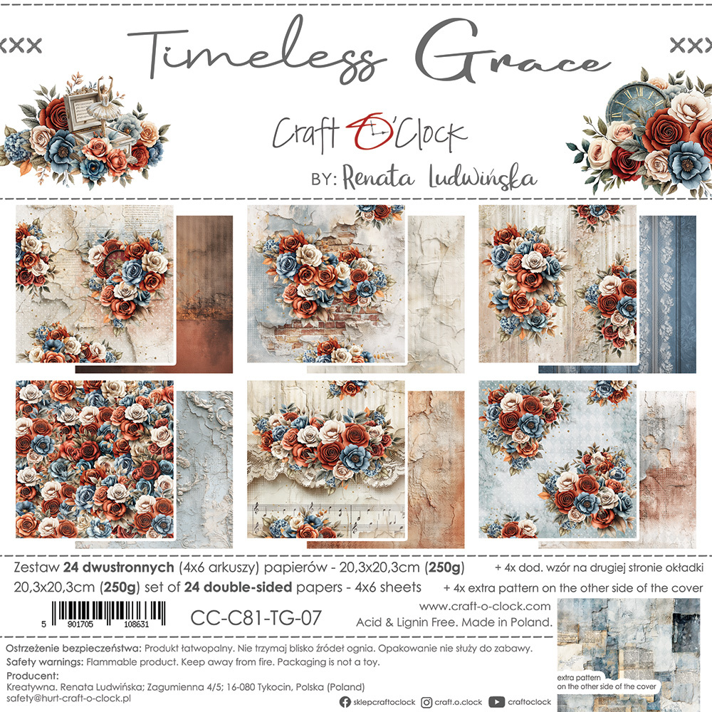 Timeless Grace - zestaw papierów 20x20cm