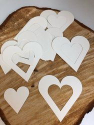 Serduszka z dziurką + pełne 20szt BIAŁE