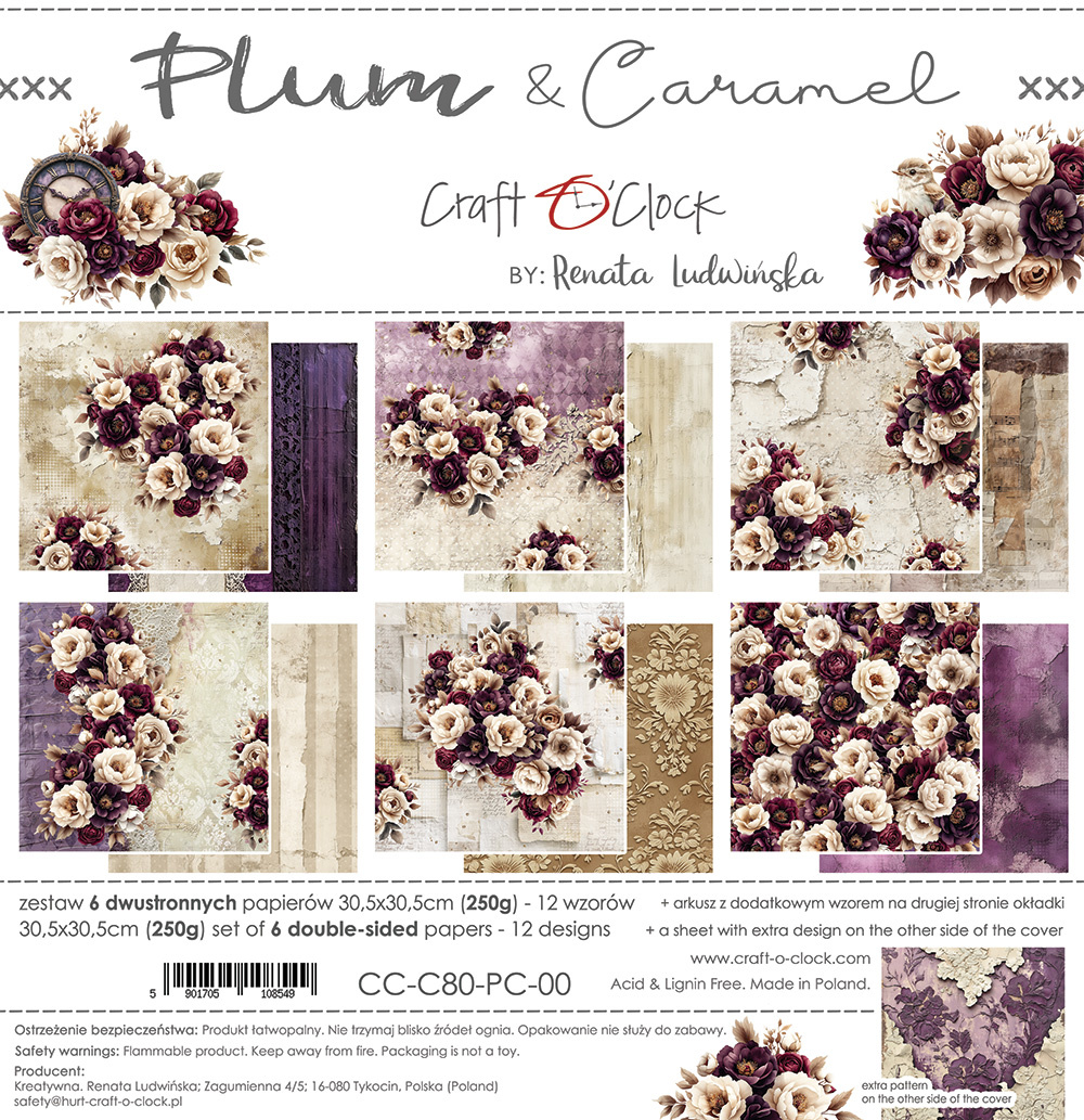 Plum & Caramel - zestaw papierów 30x30cm