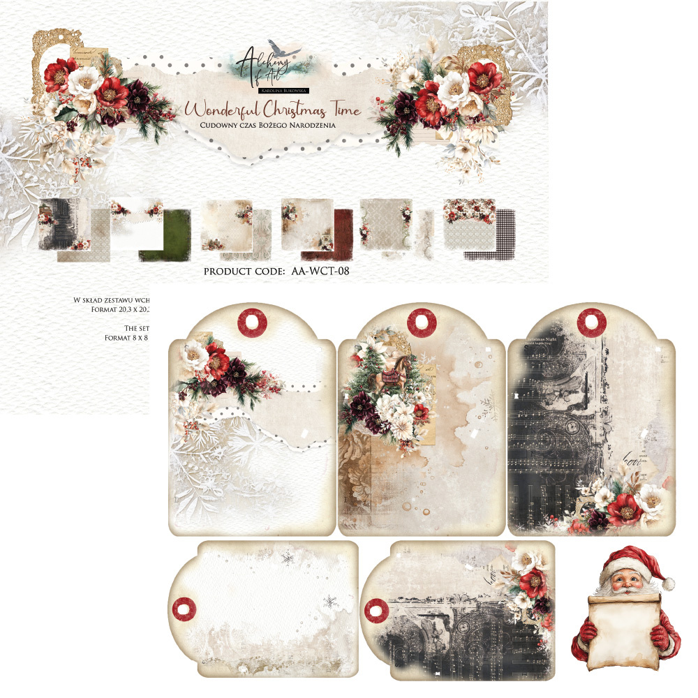 Wonderful Christmas Time - zestaw papierów 20x20cm
