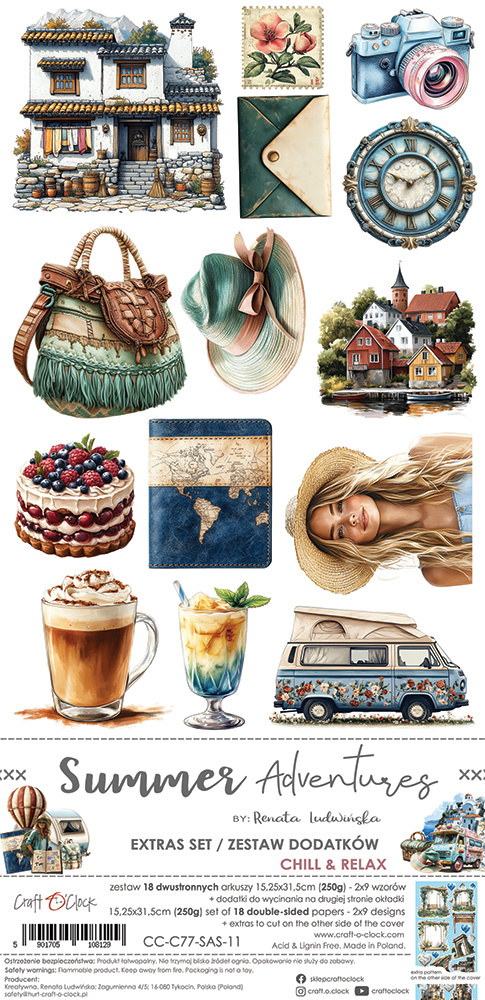 Summer Adventures - zestaw dodatków Chill 15x30cm