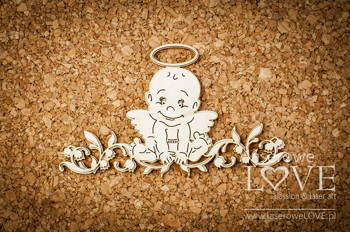 Aniołek chłopiec wśród konwalii