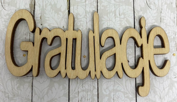 Gratulacje - napis ze sklejki
