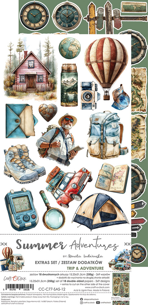 Summer Adventures - zestaw dodatków Trip 15x30cm