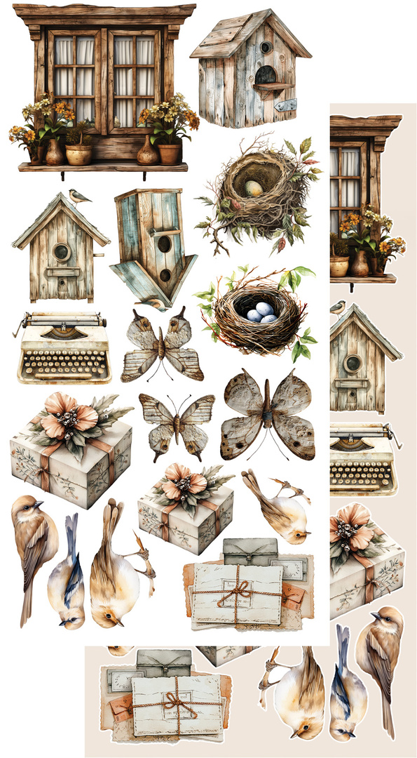 In silence - zestaw dodatków wiosennych 15x30cm