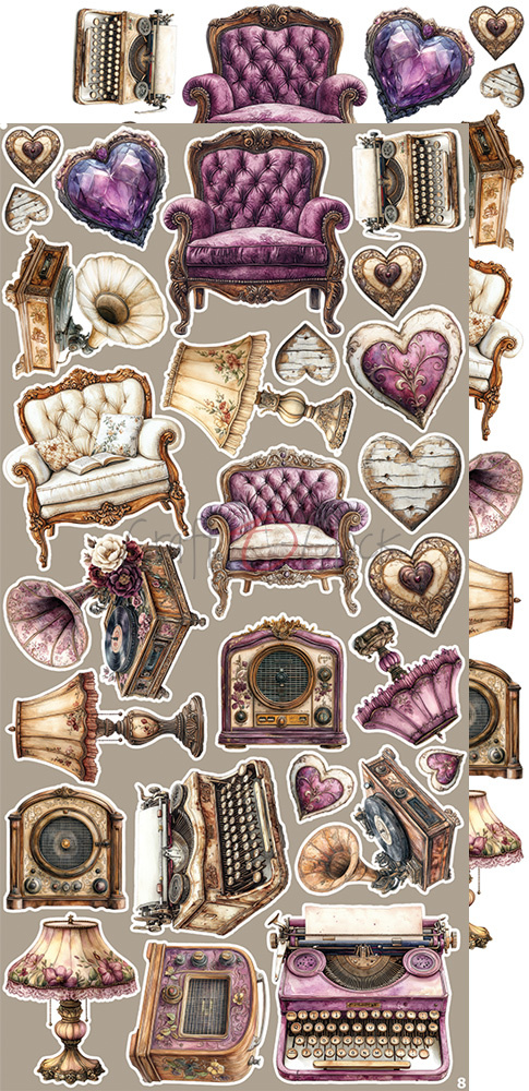 Plum & Caramel - zestaw dodatków Mix 15x30cm