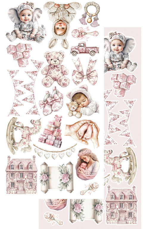 The Baby - zestaw dodatków dla dziewczynki 15x30cm