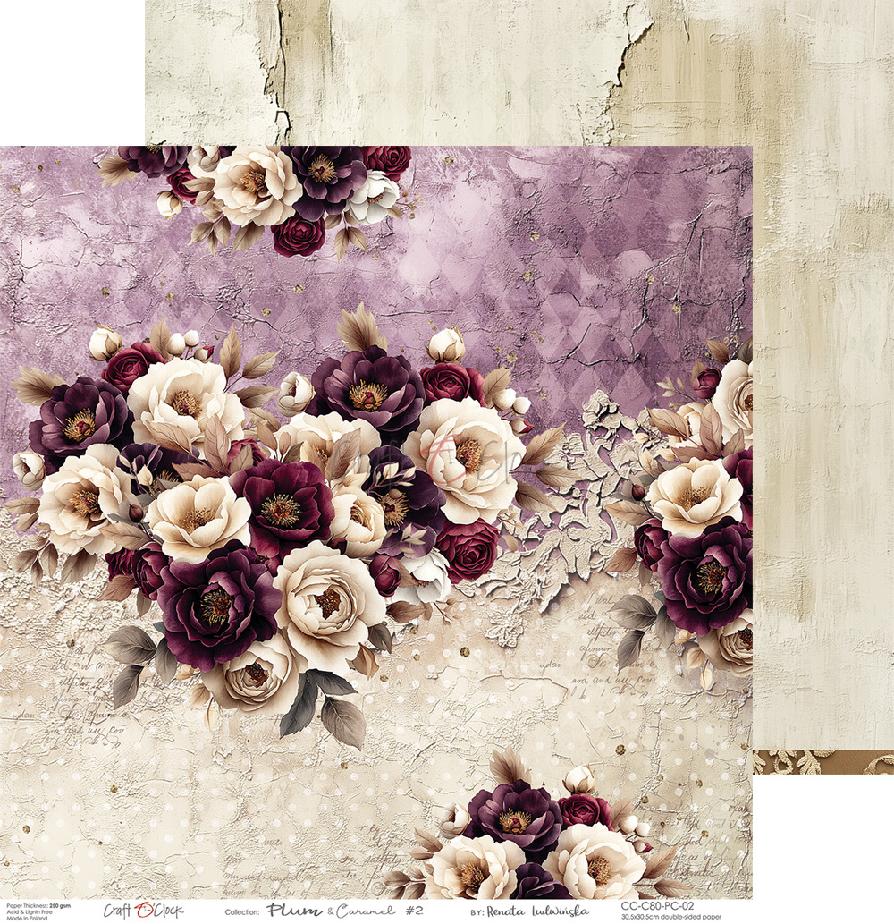 Plum & Caramel - zestaw papierów 30x30cm