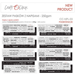 Craft O'Clock - zestaw napisów podróżnicze 03 - pasek 23,5x5,5cm