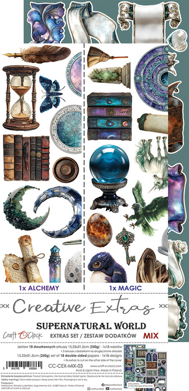 CREATIVE EXTRAS - MIX 03 - SUPERNATURAL WORLD - zestaw dodatków 15x30cm