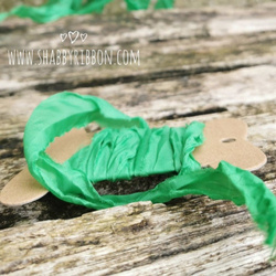 Tasiemka wstążka zielona shamrock green 68