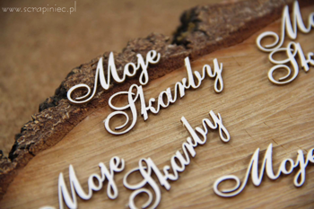 Moje Skarby zestaw 5 napisów tekturka