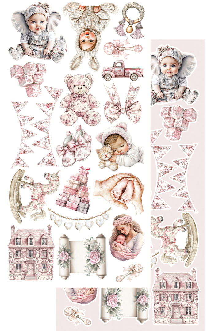 The Baby - zestaw dodatków dla dziewczynki 15x30cm