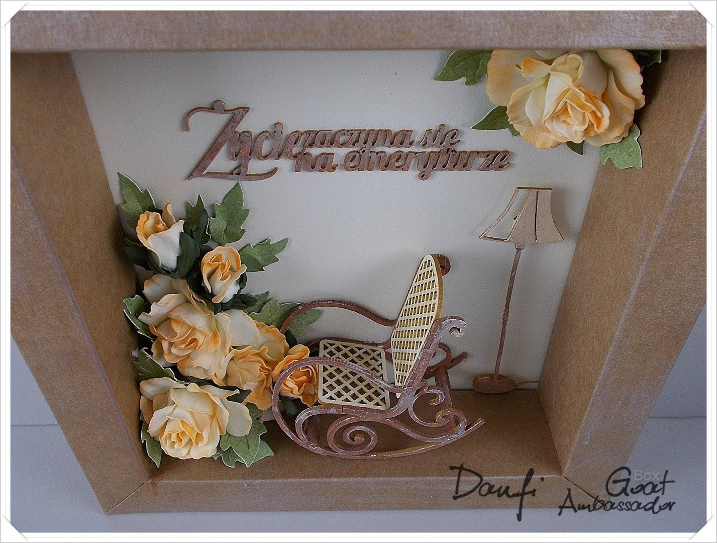 Pudełko metryczka ramka Shadow box kraft 18,6x18,6cm GoatBox